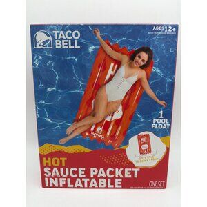 Taco Bell Hot Sauce Packet Inflatable Pool Float 30"x57.8" Ages 12+ Fun Summer D